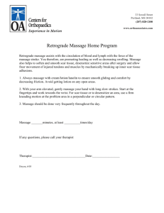Retrograde Massage Home Program