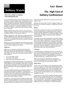 Fact Sheet: The High Cost of Solitary Confinement
