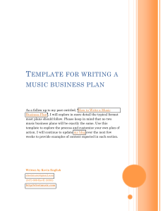 Template for writing a music business plan