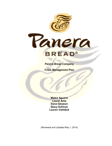 Panera Bread Company Crisis Management Plan Mateo Aguirre