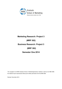 Marketing Research: Project 3