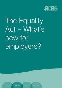 The Equality Act – What's new for employers?