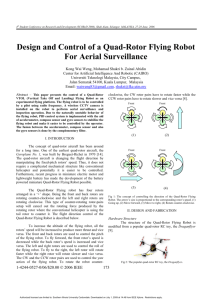 Design and Control of a Quad-Rotor Flying Robot For Aerial
