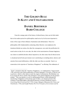 The Golden Rule in Kant and Utilitarianism
