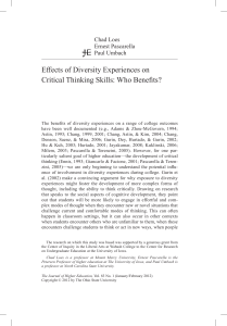 Effects of Diversity Experiences on Critical