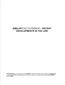 similar fact evidence - The Law Society of Saskatchewan