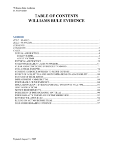 Williams Rule/Similar Fact Evidence