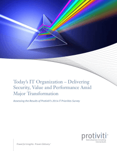 Today's IT Organization – Delivering Security, Value and