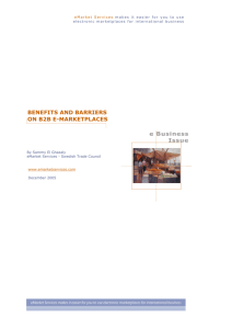 Benefits and barriers on B2B e-marketplaces