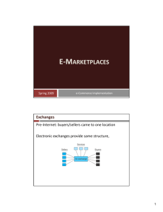 Topic 2: e-Marketplaces