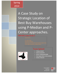 A Case Study on Strategic Location of Best Buy Warehouses using