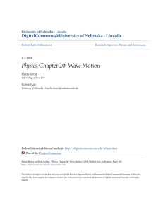 Physics, Chapter 20: Wave Motion - DigitalCommons@University of