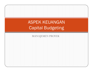 ASPEK KEUANGAN Capital Budgeting