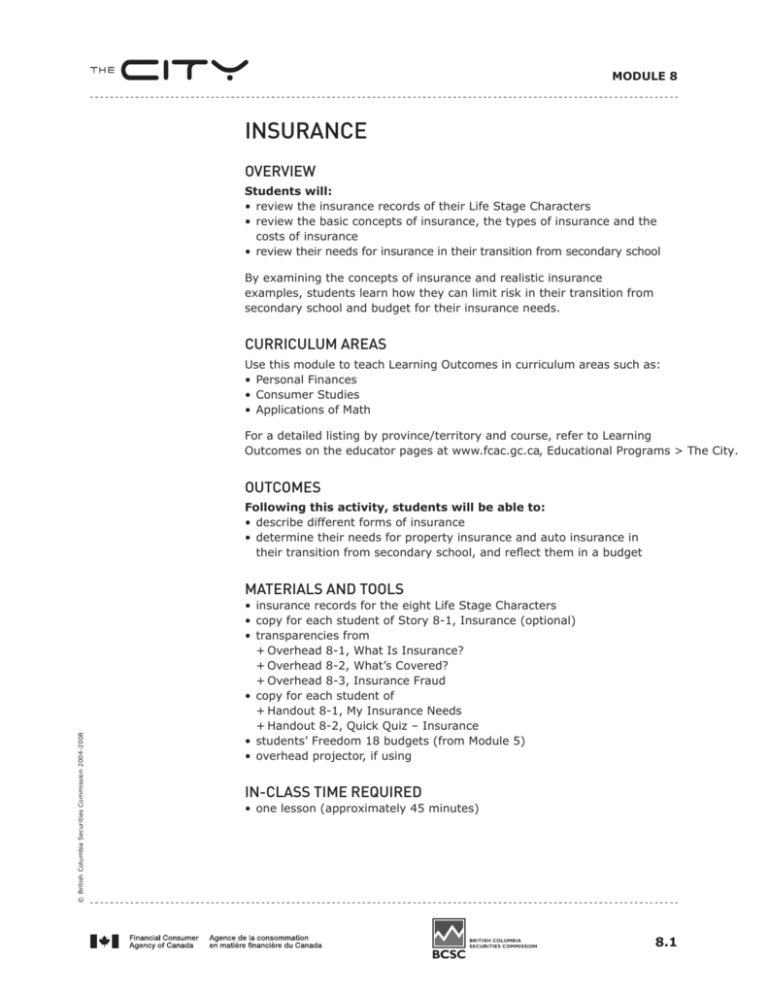 Module 8 – Insurance