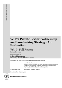 WFP's Private Sector Partnership and Fundraising Strategy: An
