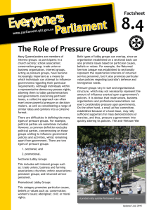 The Role of Pressure Groups