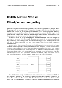 Client/server computing - University of Edinburgh