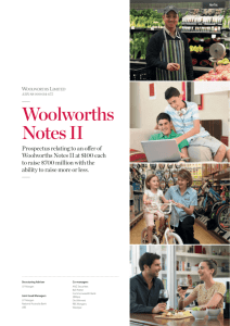Woolworths Notes II Prospectus