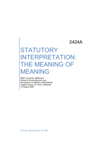 statutory interpretation: the meaning of meaning