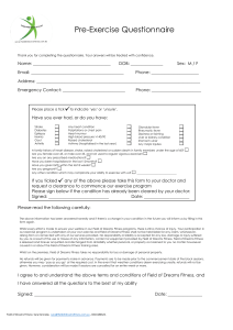 Pre-Exercise Questionnaire