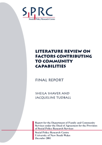 literature review on factors contributing to community capabilities