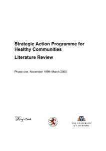 Strategic Action Programme for Healthy Communities Literature