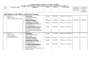 REVISED G.N.M. FIRST YEAR (New Course)