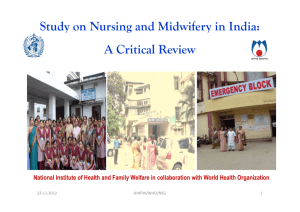 Study on Nursing and Midwifery in India: A Critical Review Principal