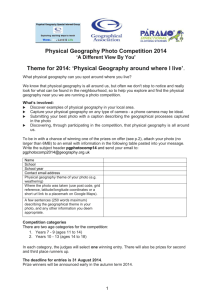 Physical Geography Photo Competition 2014 Theme for 2014