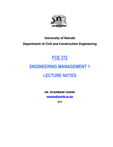 fce 372 engineering management 1 lecture notes