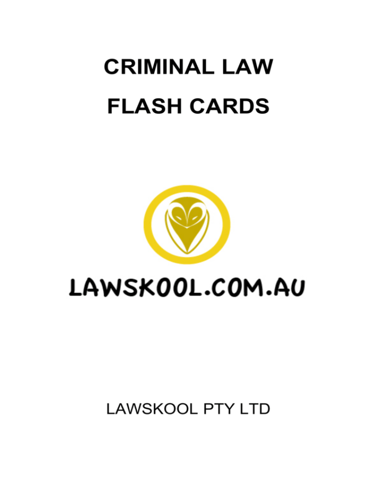 Criminal Law Flash Cards