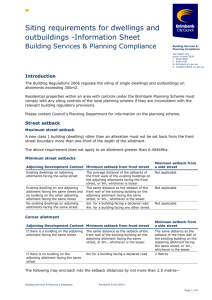 Siting requirements for dwellings and outbuildings