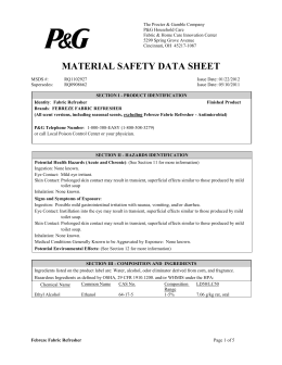 febreze msds freshner chemical