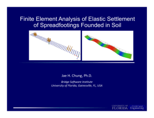 Finite Element Analysis of Elastic Settlement y of Spreadfootings