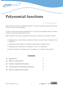 Polynomial functions