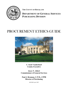 PROCUREMENT ETHICS GUIDE - Rockland County Purchasing