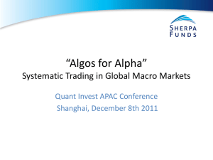 Algos for Alpha Systematic Trading in Global Macro