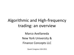 Algorithmic and High-frequency trading: an