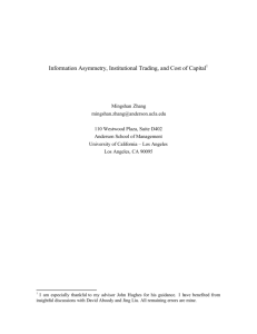 Information Asymmetry, Institutional Trading, and Cost of Capital