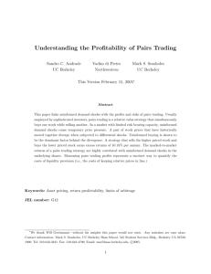 Understanding the Profitability of Pairs Trading