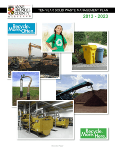 Ten Year Solid Waste Management Plan (2013