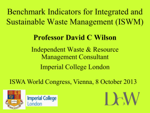Benchmark Indicators for Integrated and Sustainable Waste