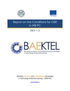 Report on the Conditions for OER in WB PC