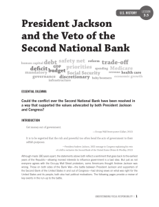 President Jackson and the Veto of the Second National Bank