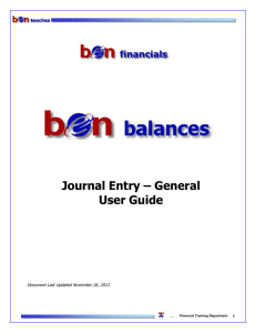 Journal Entry General User Guide