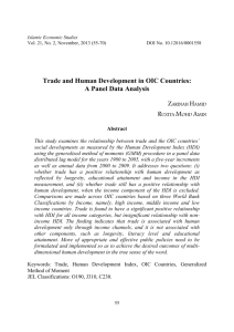 Trade and Human Development in OIC Countries: A Panel Data