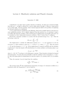 Lecture 2. Blackbody radiation and Planck's formula.