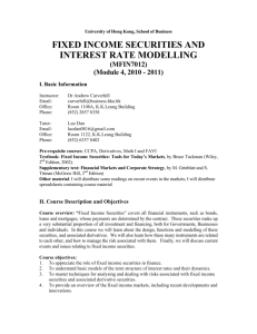 fixed income securities and interest rate modelling