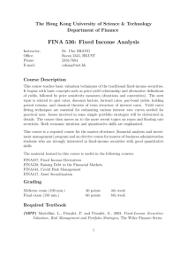 FINA 536: Fixed Income Analysis