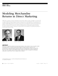 Modeling Merchandise Returns in Direct Marketing